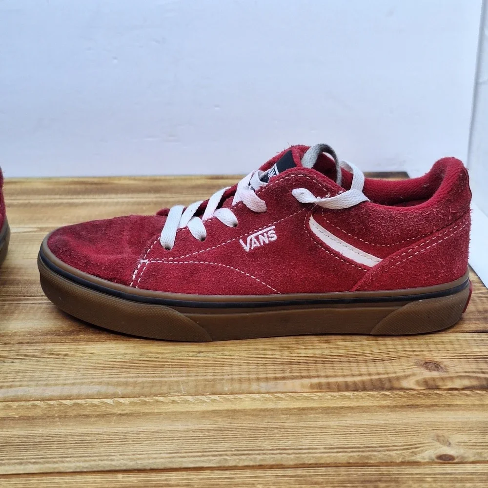 Vans‎ Off The Wall Youth Red Suede Shoes Sneakers 500714 Size US 2.5